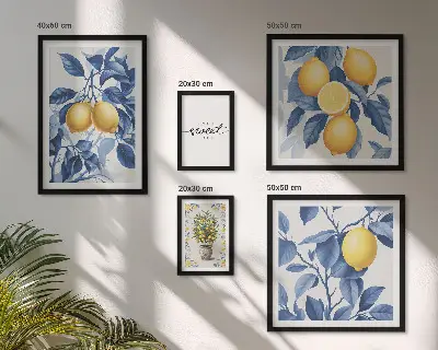 Wanddecoratie compositie met rustieke citroenaccenten