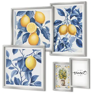 Wanddecoratie compositie met rustieke citroenaccenten