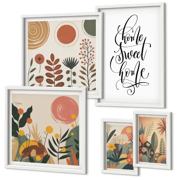 Wanddecoratie compositie Stijlvolle plantendecoraties