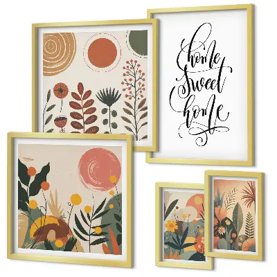 Wanddecoratie compositie Stijlvolle plantendecoraties