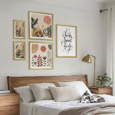 Wanddecoratie compositie Stijlvolle plantendecoraties