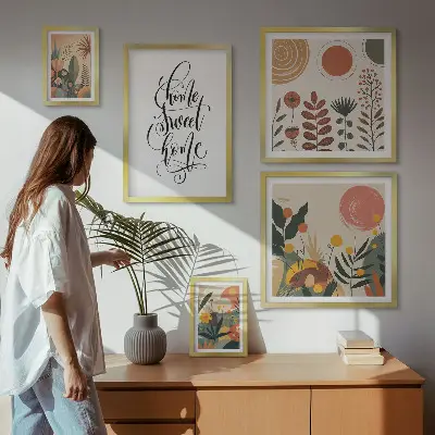 Wanddecoratie compositie Stijlvolle plantendecoraties