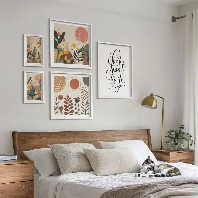Wanddecoratie compositie Stijlvolle plantendecoraties