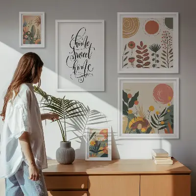 Wanddecoratie compositie Stijlvolle plantendecoraties
