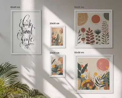 Wanddecoratie compositie Stijlvolle plantendecoraties