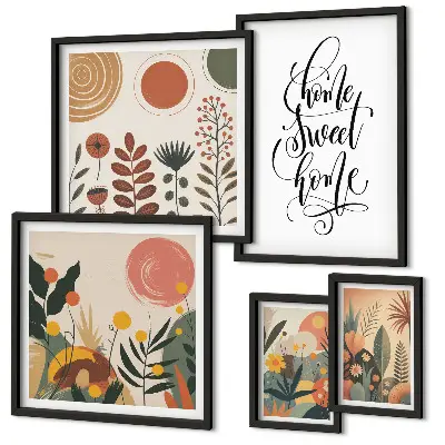 Wanddecoratie compositie Stijlvolle plantendecoraties