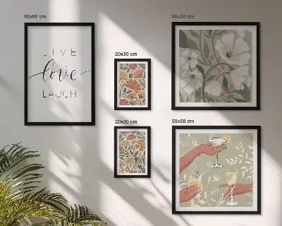 Set moderne schilderijen met stijlvolle slogans en bloemendesigns