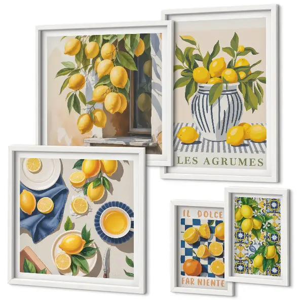 Wanddecoratie compositie met citrusvruchten in Provençaalse stijl