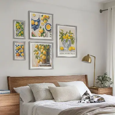 Wanddecoratie compositie met citrusvruchten in Provençaalse stijl