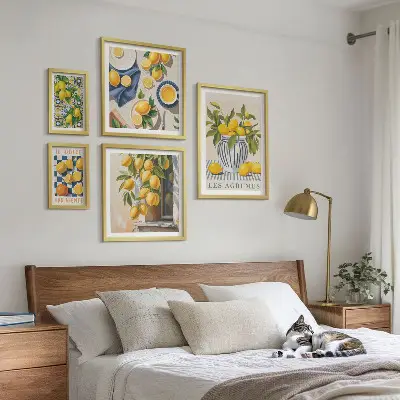 Wanddecoratie compositie met citrusvruchten in Provençaalse stijl
