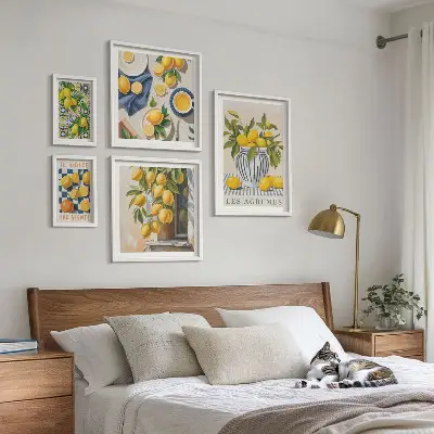 Wanddecoratie compositie met citrusvruchten in Provençaalse stijl