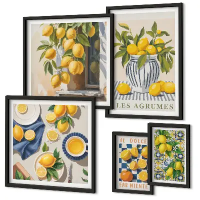 Wanddecoratie compositie met citrusvruchten in Provençaalse stijl