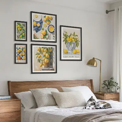 Wanddecoratie compositie met citrusvruchten in Provençaalse stijl