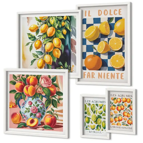 Wanddecoratie citrus retro voor in de keuken