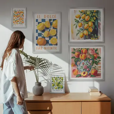 Wanddecoratie citrus retro voor in de keuken