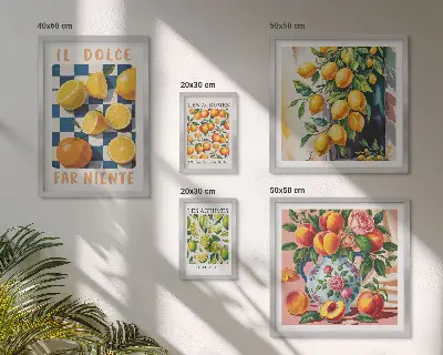 Wanddecoratie citrus retro voor in de keuken