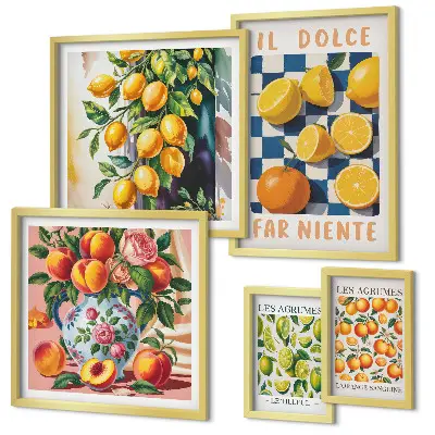 Wanddecoratie citrus retro voor in de keuken