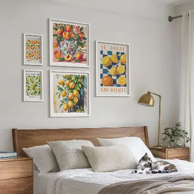 Wanddecoratie citrus retro voor in de keuken