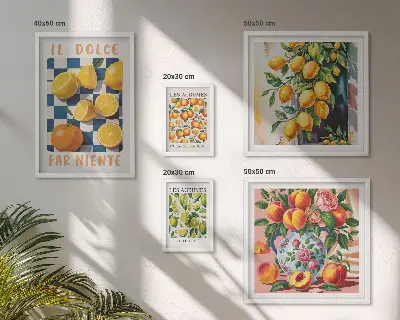 Wanddecoratie citrus retro voor in de keuken