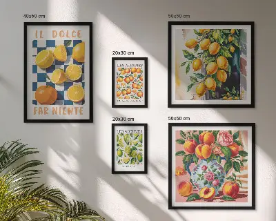 Wanddecoratie citrus retro voor in de keuken