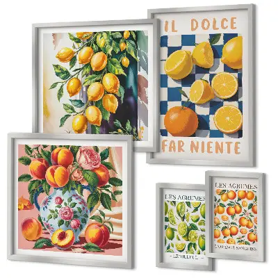 Wanddecoratie citrus retro voor in de keuken