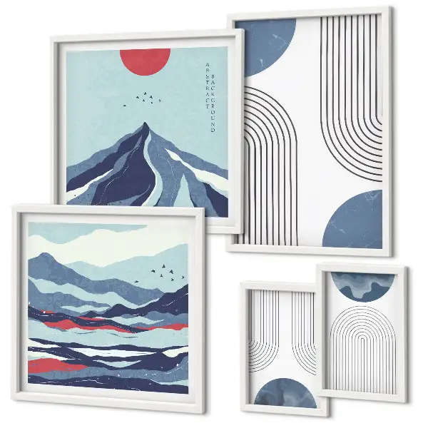 Gallery wall abstracte landschappen en geometrie