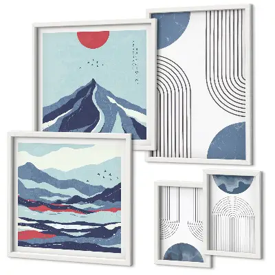 Gallery wall abstracte landschappen en geometrie