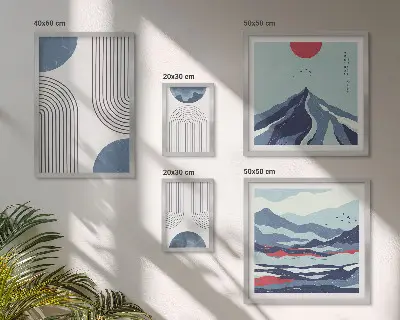 Gallery wall abstracte landschappen en geometrie