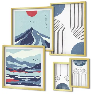 Gallery wall abstracte landschappen en geometrie