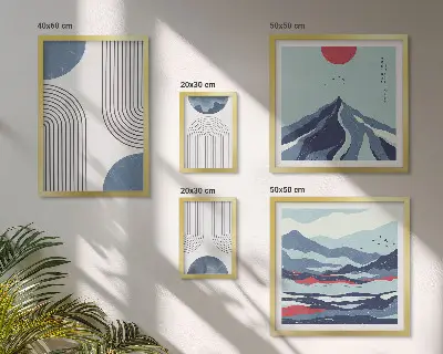 Gallery wall abstracte landschappen en geometrie