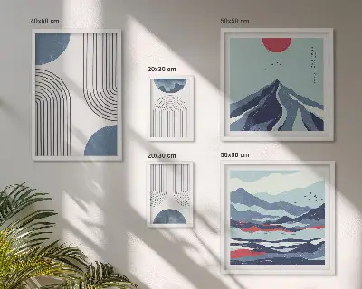 Gallery wall abstracte landschappen en geometrie