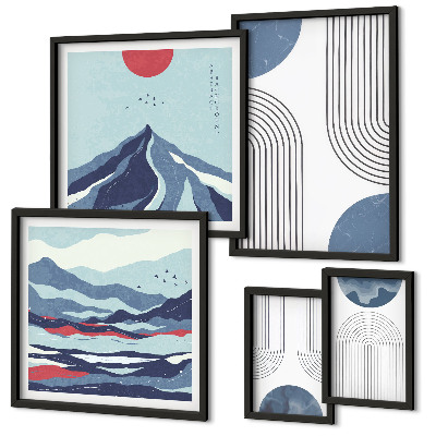 Gallery wall Abstracte landschappen geometrie