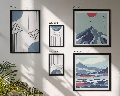 Gallery wall abstracte landschappen en geometrie