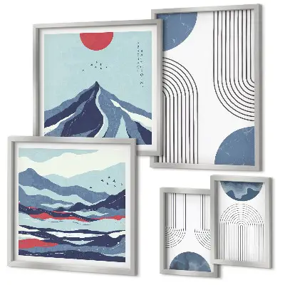 Gallery wall abstracte landschappen en geometrie