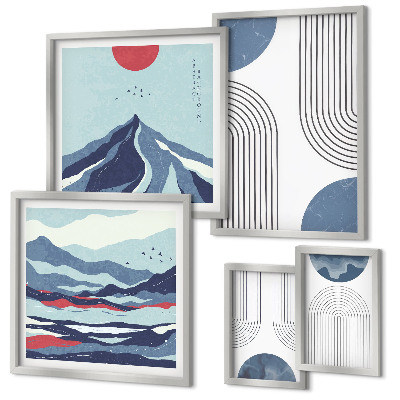 Gallery wall Abstracte landschappen geometrie