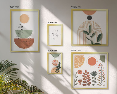 Wanddecoratie compositie Stijlvolle planten- en geometrische patronen