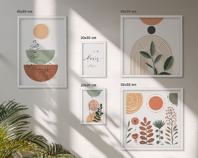 Wanddecoratie compositie Stijlvolle planten- en geometrische patronen