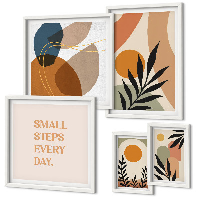 Gallery wall Stijlvolle abstracte plantenafbeeldingen