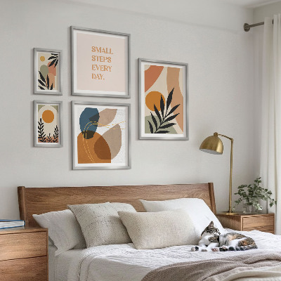 Gallery wall Stijlvolle abstracte plantenafbeeldingen