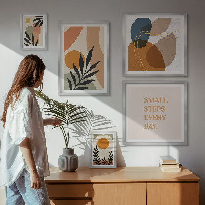 Gallery wall Stijlvolle abstracte plantenafbeeldingen