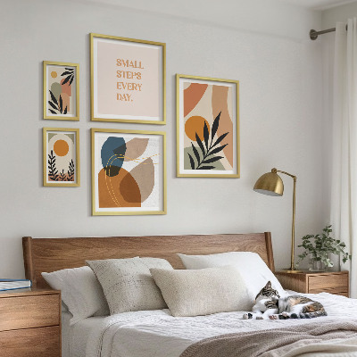 Gallery wall Stijlvolle abstracte plantenafbeeldingen