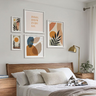 Gallery wall Stijlvolle abstracte plantenafbeeldingen