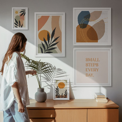 Gallery wall Stijlvolle abstracte plantenafbeeldingen