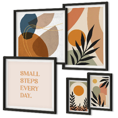 Gallery wall Stijlvolle abstracte plantenafbeeldingen