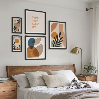 Gallery wall Stijlvolle abstracte plantenafbeeldingen