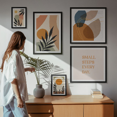 Gallery wall Stijlvolle abstracte plantenafbeeldingen
