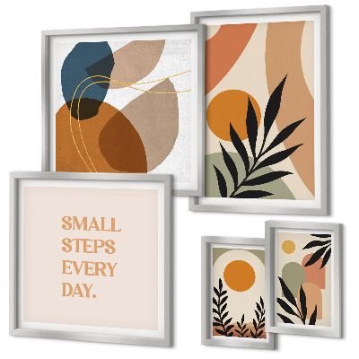 Gallery wall Stijlvolle abstracte plantenafbeeldingen