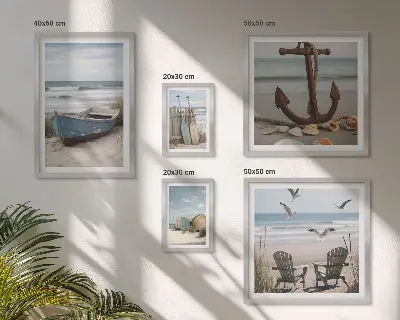 Wanddecoratie compositie sfeer aan zee met ontspannend strandthema