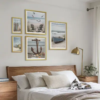 Wanddecoratie compositie sfeer aan zee met ontspannend strandthema