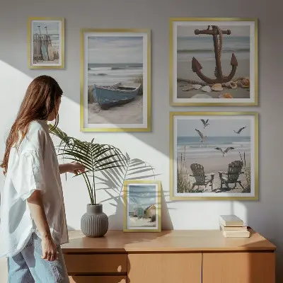 Wanddecoratie compositie sfeer aan zee met ontspannend strandthema